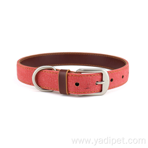 Hot style dog supplies pet leather cotton collars